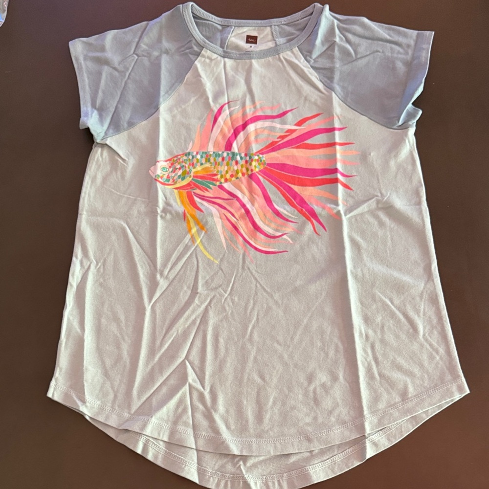 Tea Collection Light Blue Fish Graphic Tee